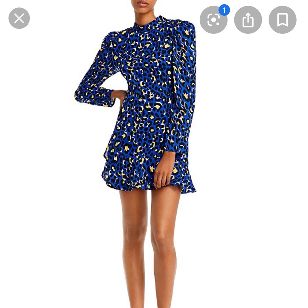 Rahi sophie blue animal leopard dress xs